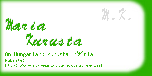 maria kurusta business card